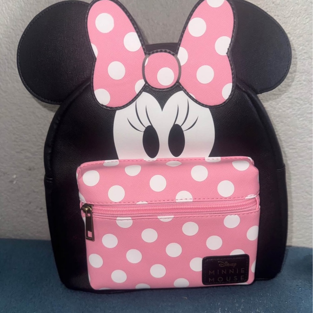 Disney Minnie Mouse Polka Dot Backpack - Pink and Black